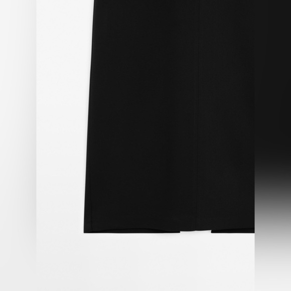 NWT. Massimo Dutti Black Viscose Blend Crepe Midi Dress. Size 8. - Picture 7 of 11